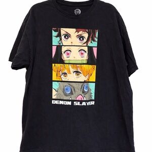 Demon Slayer Unisex Graphic T-Shirt Eyes Black Size XL